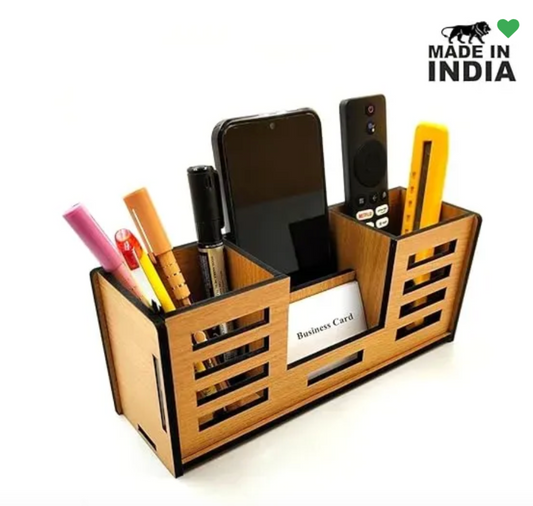4-in-1 Wooden Desk Organizer with Pen Stand | Woodkey