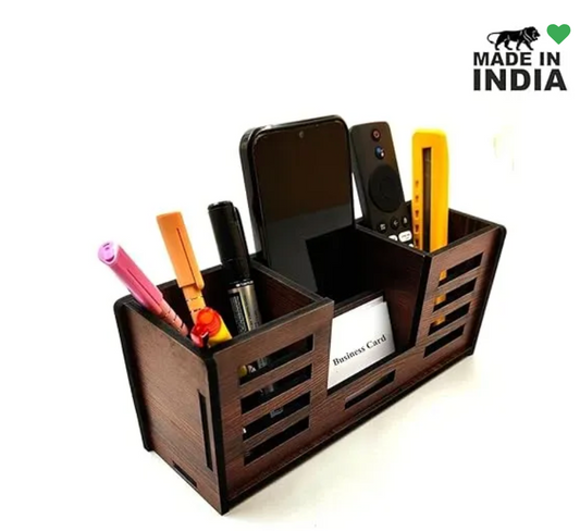 Woodkey 4-in-1 Wooden Desk Organizer