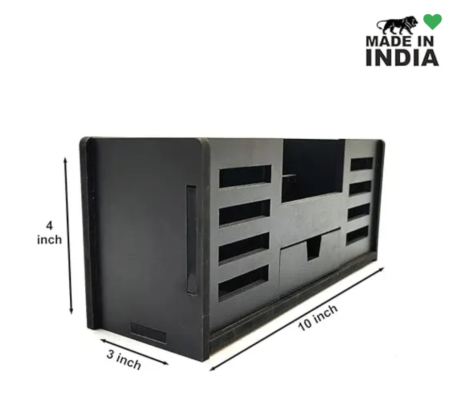 Woodkey Wooden Desk Organizer – 4-in-1 Pen Stand with Drawer, Mobile & Card Holder | Multipurpose Office & Study Table Organizer for Stationery, Pens,