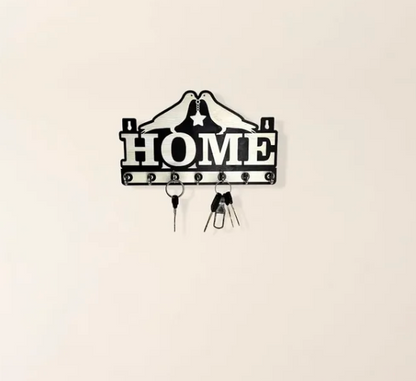 Woodkey Wooden Key Holder for Wall | Decorative Home Key Stand with 7 Hooks | Stylish Wall Hanging Key Organizer Rack for Keys & Small Accessories