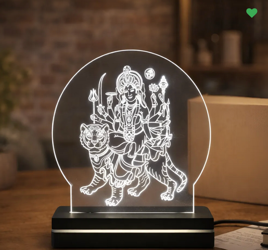 Engraved Durga LED Lamp (🌟🌟🌟🌟🌟5000+ Happy Customers)