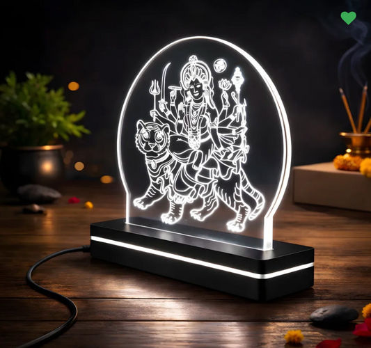 Engraved Durga LED Lamp (🌟🌟🌟🌟🌟5000+ Happy Customers)